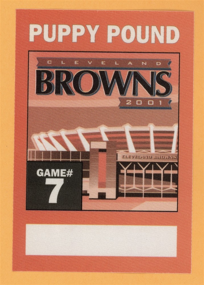 Cleveland Browns 2001 Football Puppy Pound Backstage Pass