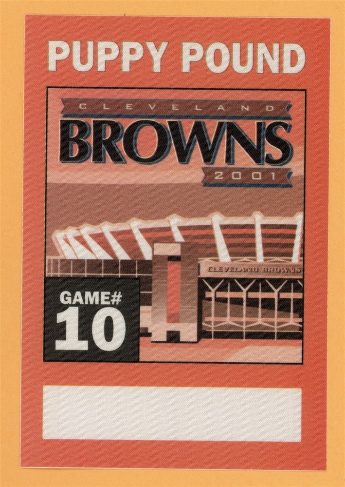 Cleveland Browns 2001 Football Puppy Pound Backstage Pass
