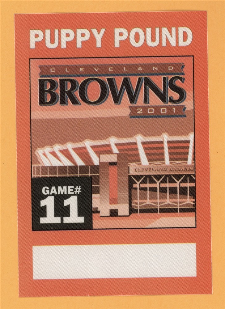 Cleveland Browns 2001 Football Puppy Pound Backstage Pass