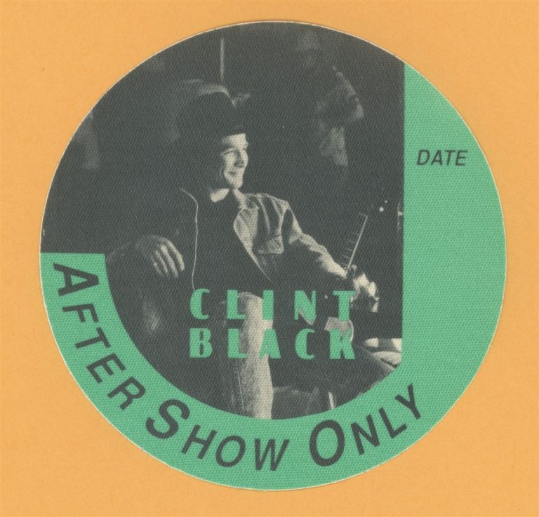 Clint Black 1990 Concert Tour AFTER SHOW Backstage Pass