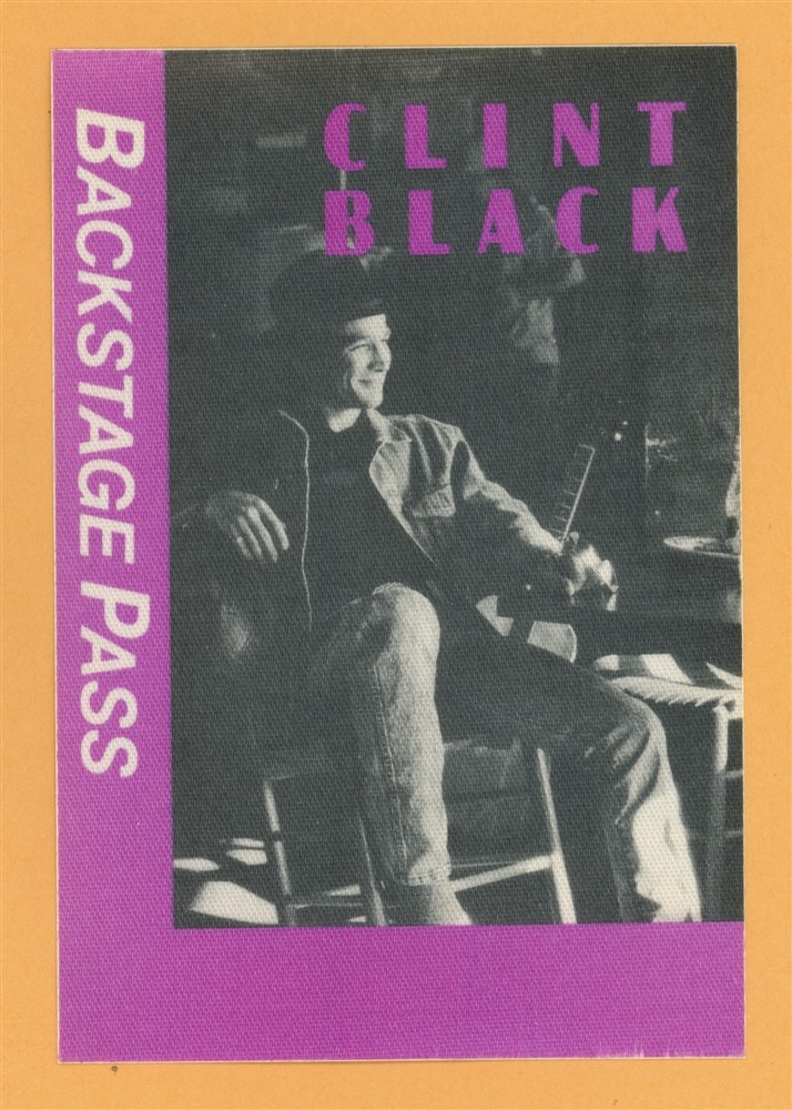 Clint Black 1990 Concert Tour Backstage Pass