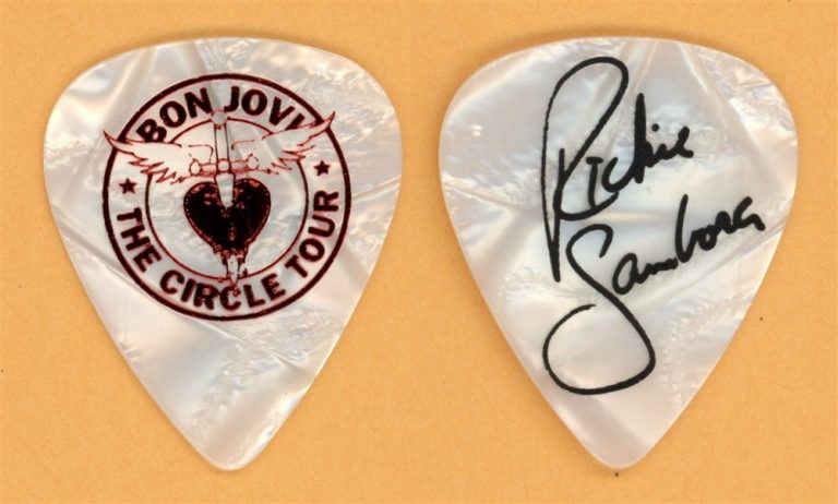 Bon Jovi Richie Sambora Red Foil Guitar Pick - 2010 The Circle Tour