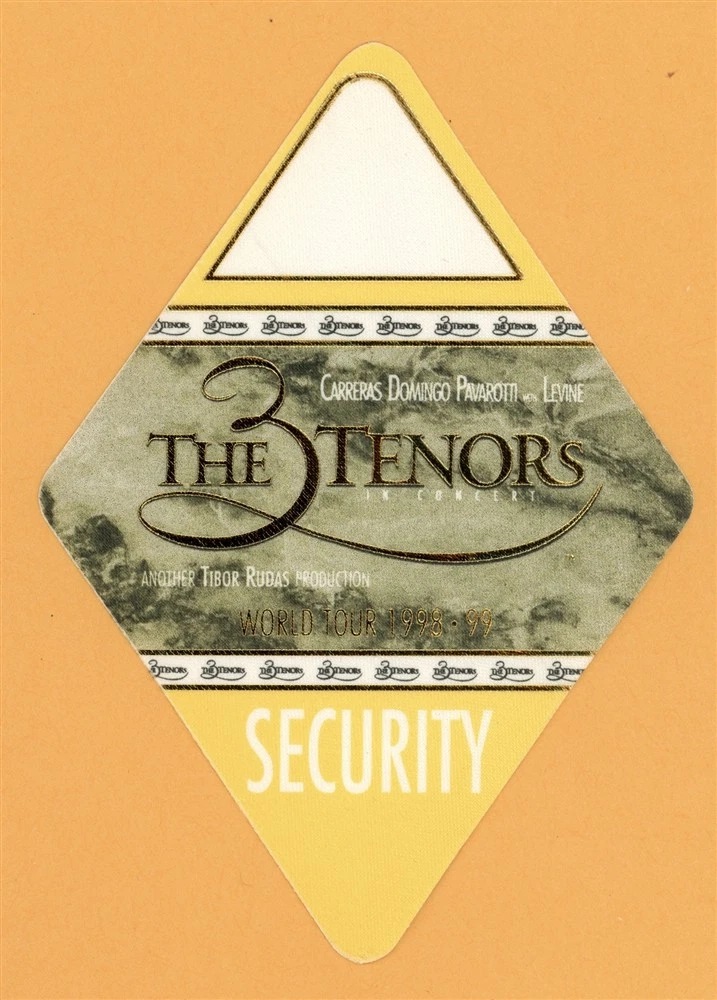 3 Tenors 1998 Luciano Pavarotti Concert Tour SECURITY Backstage Pass