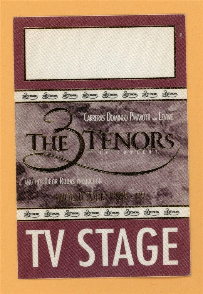 3 Tenors 1998 Luciano Pavarotti Concert Tour TV STAGE Backstage Pass