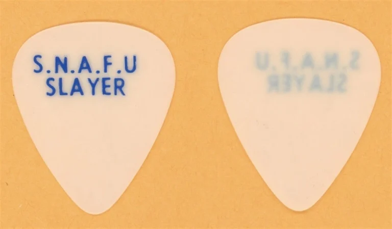 Slayer Kerry King S.N.A.F.U Vintage Guitar Pick - 1983 Show No Mercy Tour