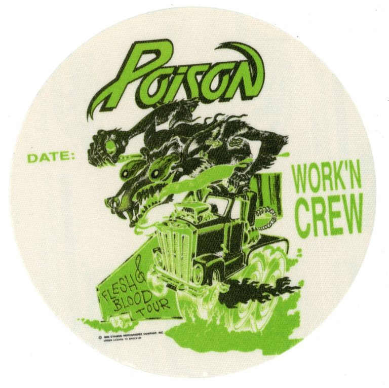 Poison 1990 Flesh & Blood Concert Tour Working Backstage Pass