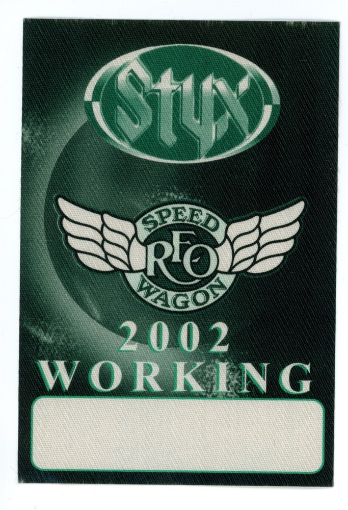 REO Speedwagon 2002 w/ STYX Concert Tour Working Backstage Pass