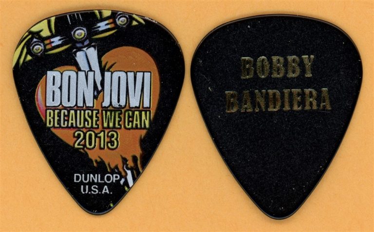 Bon Jovi Bobby Bandiera Vintage Guitar Pick - 2013 Because We Can Tour