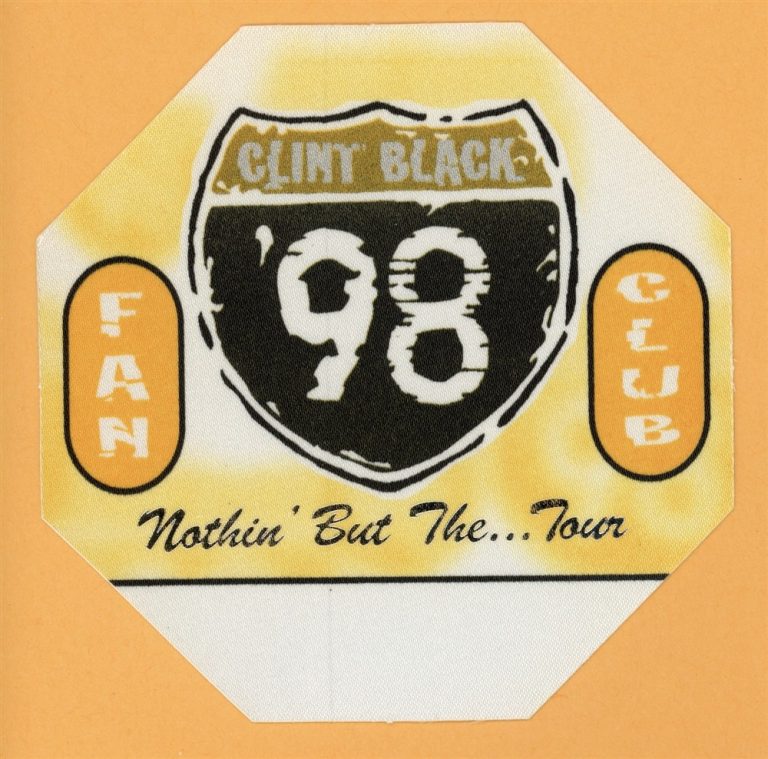 Clint Black 1998 Nothin' but Taillights Concert Tour FAN CLUB Backstage Pass