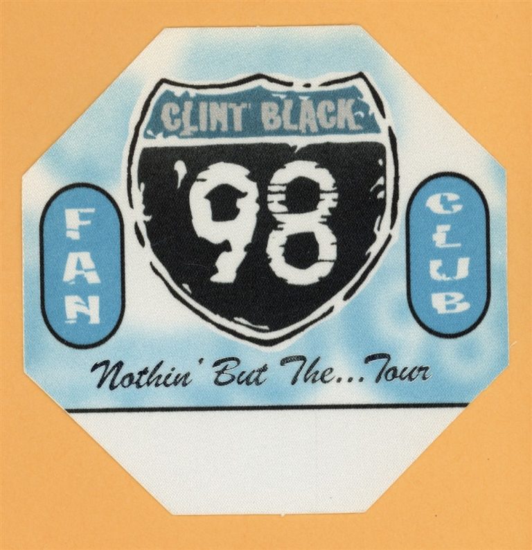Clint Black 1998 Nothin' but Taillights Concert Tour FAN CLUB Backstage Pass