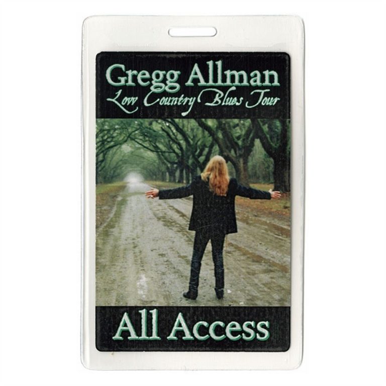 Gregg Allman 2011 Low Country Blues Concert Tour Laminated Backstage Pass