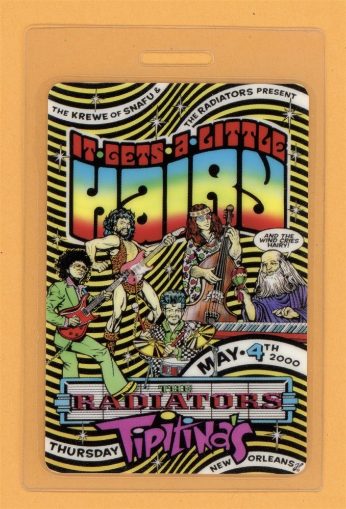 The Radiators 2000 It Gets A Little Hairy Tour AA Laminated Backstage Pass