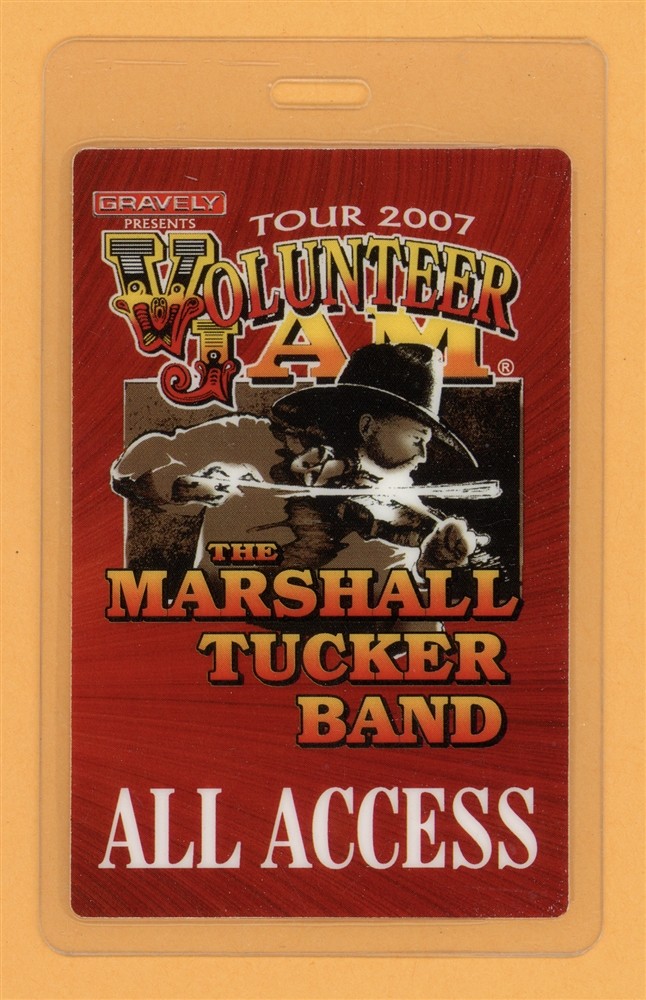 Charlie Daniels Band 2007 Marshall Tucker Tour AA Laminated Backstage Pass