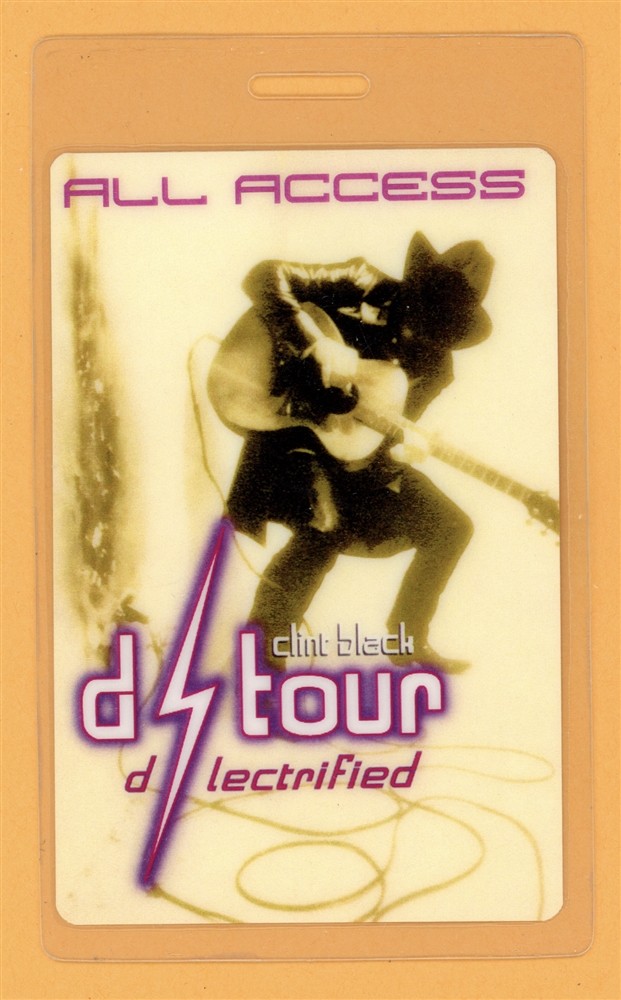Clint Black 1999 D-lectrified Tour All Access Laminated Backstage Pass