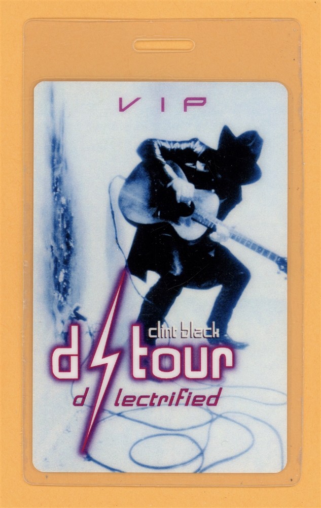 Clint Black 1999 D-lectrified Tour VIP Laminated Backstage Pass