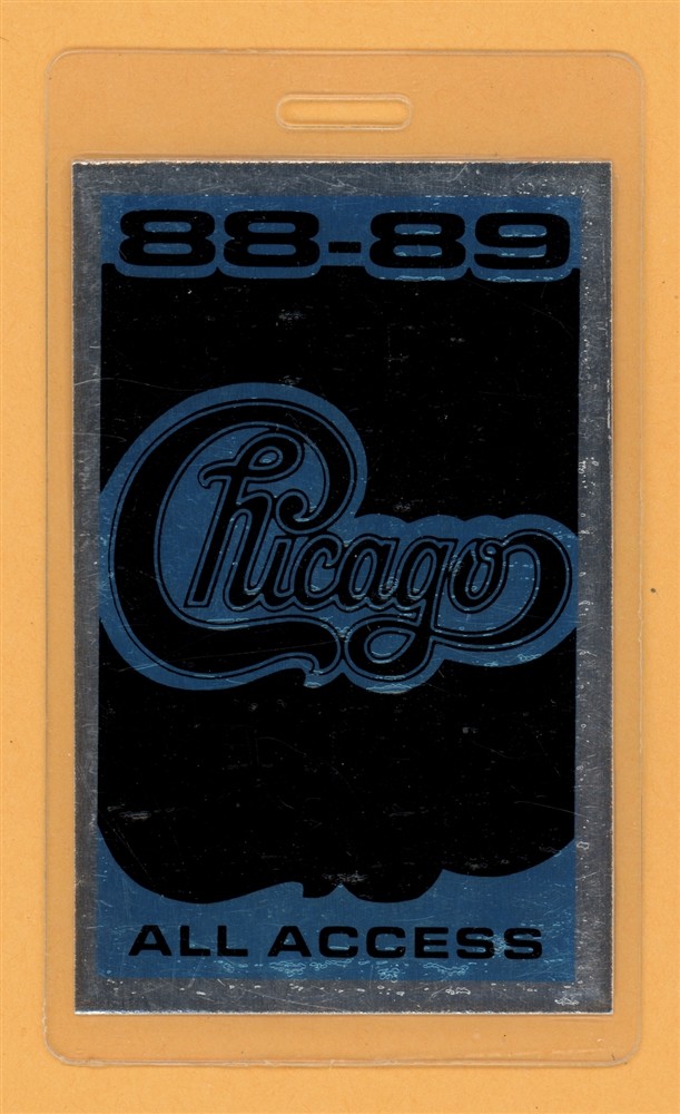 Chicago 1988 Tour All Access Laminated Backstage Pass