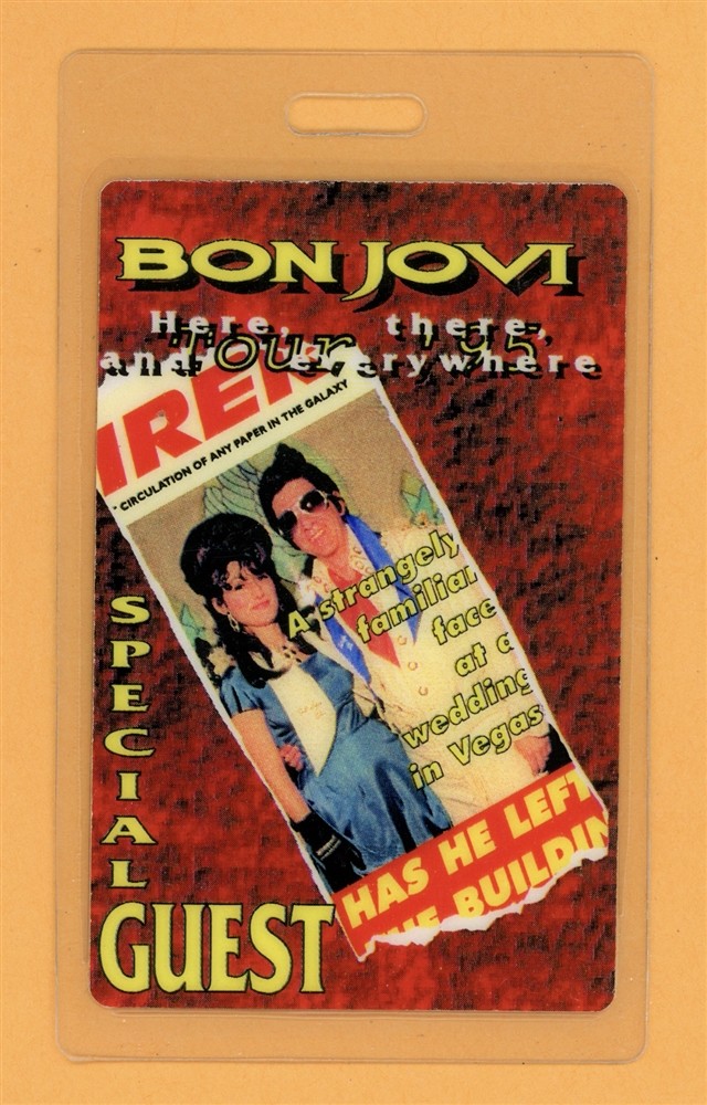 Bon Jovi 1995 Crossroads Tour Special Guest Laminated Backstage Pass