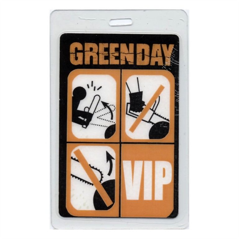 Green Day 2000 Warning Concert Tour VIP Laminated Backstage Pass