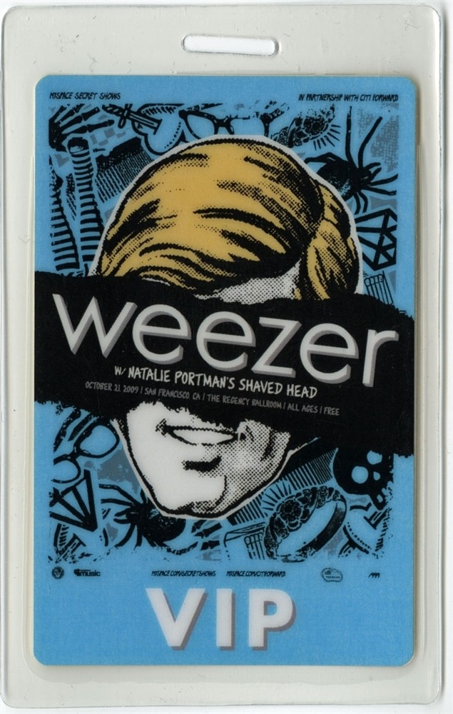 Weezer 2009 Raditude Tour Regency Ballroom Concert VIP Laminated Backstage Pass