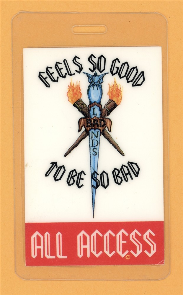 Badlands 1989 Feels So Good To Be Bad Tour All Access Laminated Backstage Pass