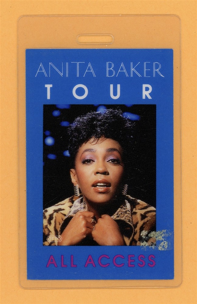 Anita Baker 1988 The Heat Tour All Access Laminated Backstage Pass