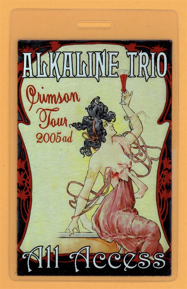 Alkaline Trio 2005 Crimson Tour All Access Laminated Backstage Pass