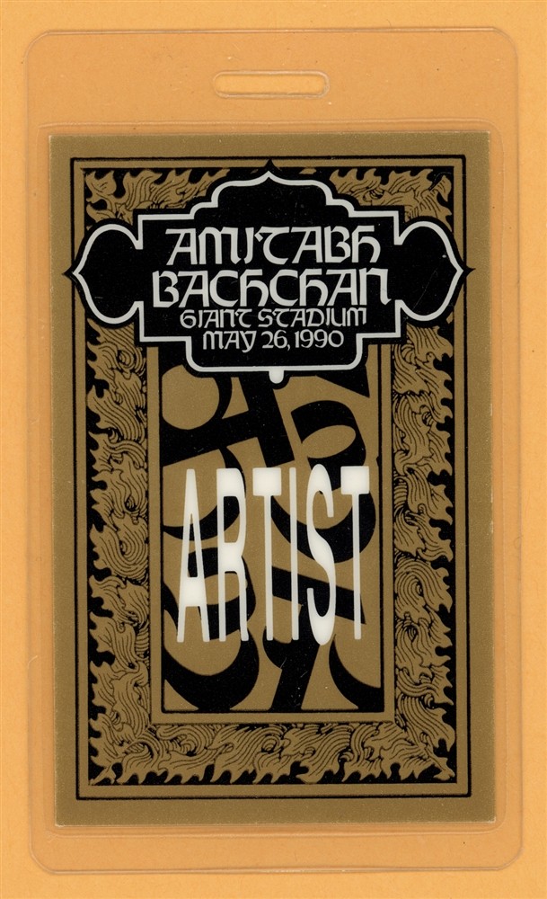 Amitabh Bachchan 1990 Tour Artist Laminated Backstage Pass