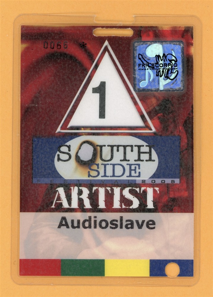 Audioslave 2005 Tour Artist Laminated Backstage Pass