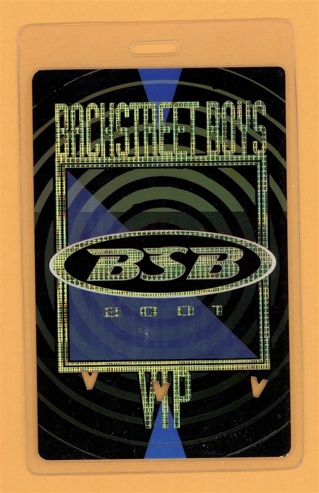 Backstreet Boys 2001 Black & Blue Tour VIP Laminated Backstage Pass
