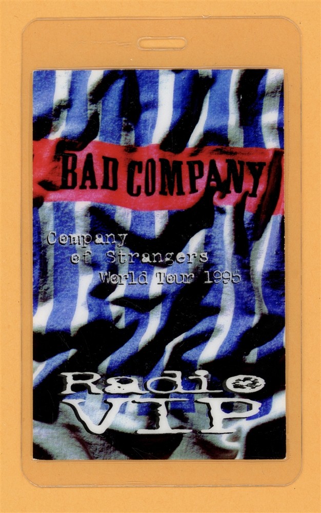 Bad Company 1995 Company of Strangers Tour Radio VIP Laminated Backstage Pass