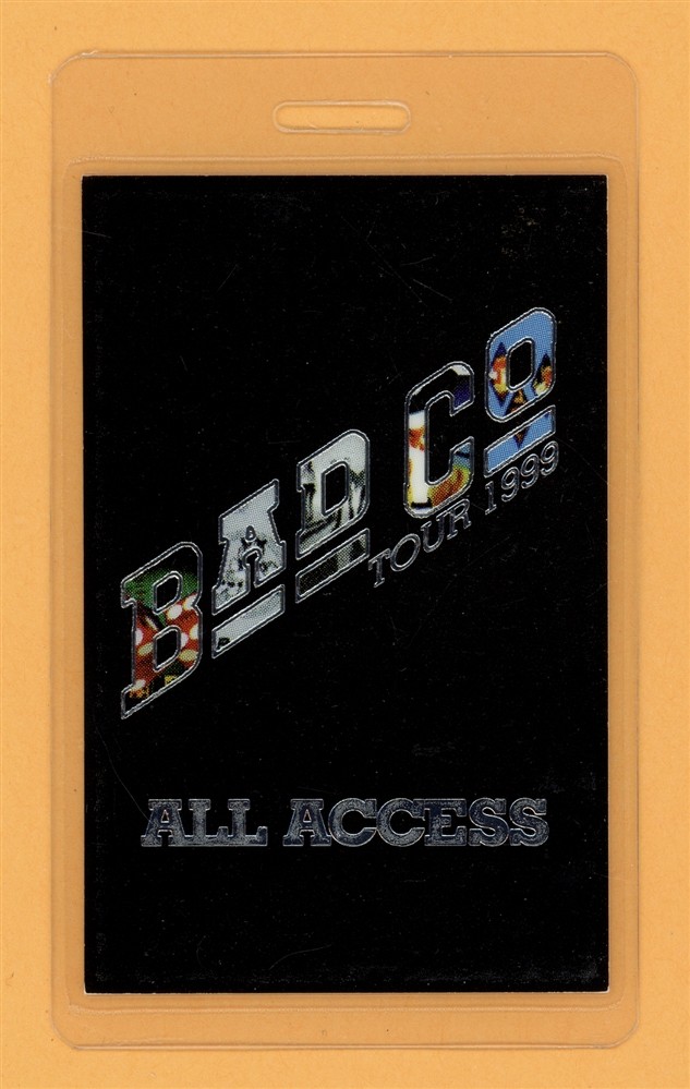 Bad Company 1999 Tour All Access Laminated Backstage Pass