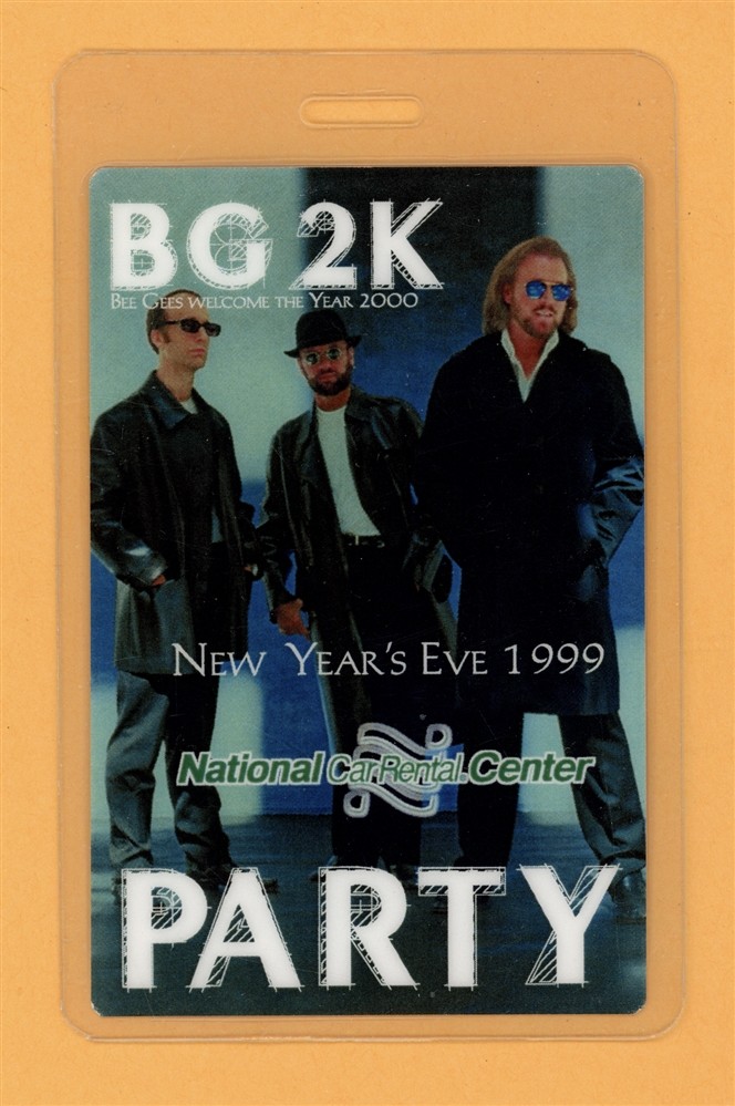Bee Gees 1999 New Years Eve 2000 Tour Party Laminated Backstage Pass