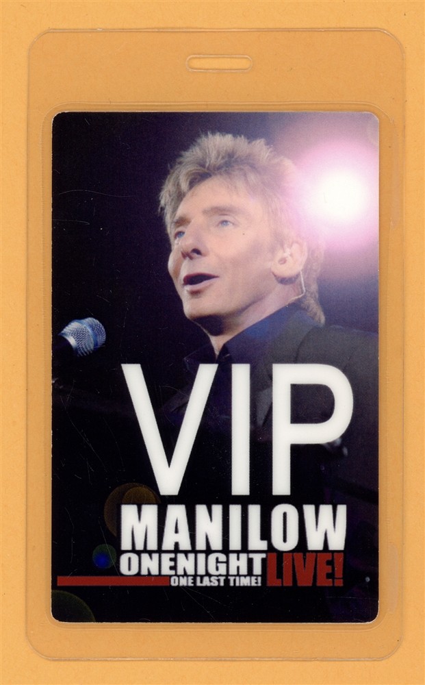 Barry Manilow 2004 Tour VIP Laminated Backstage Pass