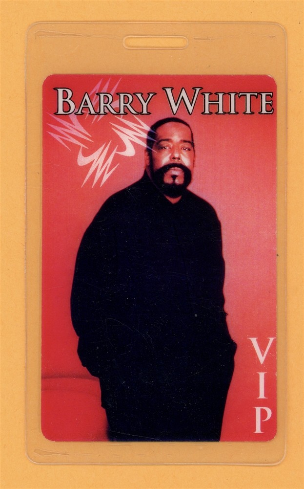 Barry White 1998 Concert Tour VIP Laminated Backstage Pass