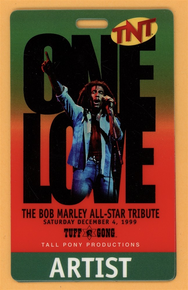 Bob Marley 1999 All Star Tribute Tour Artisst Laminated Backstage Pass