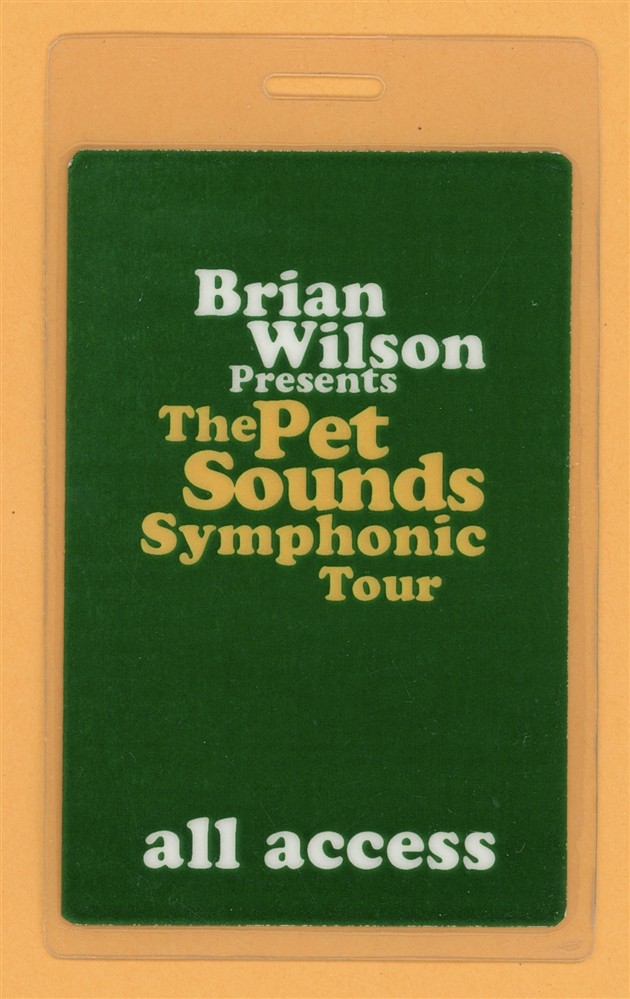 Brian Wilson 2000 Beach Boys Pet Sounds Tour All Access Laminated Backstage Pass