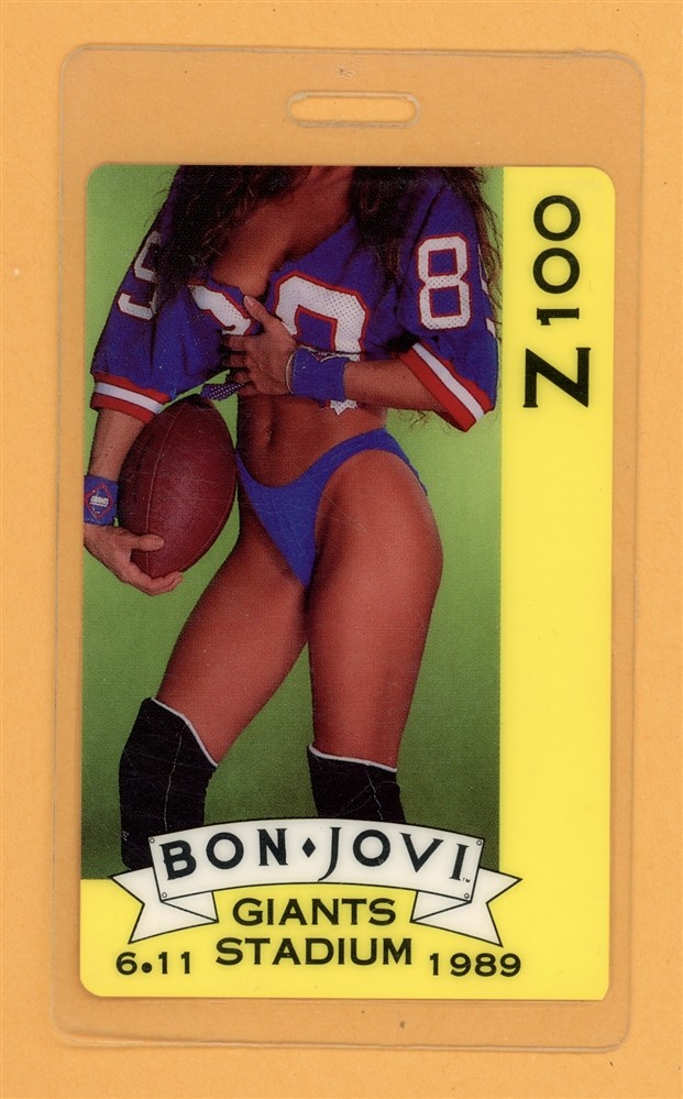 Bon Jovi 1989 New Jersey Tour Z100 Giants Stadium Laminated Backstage Pass
