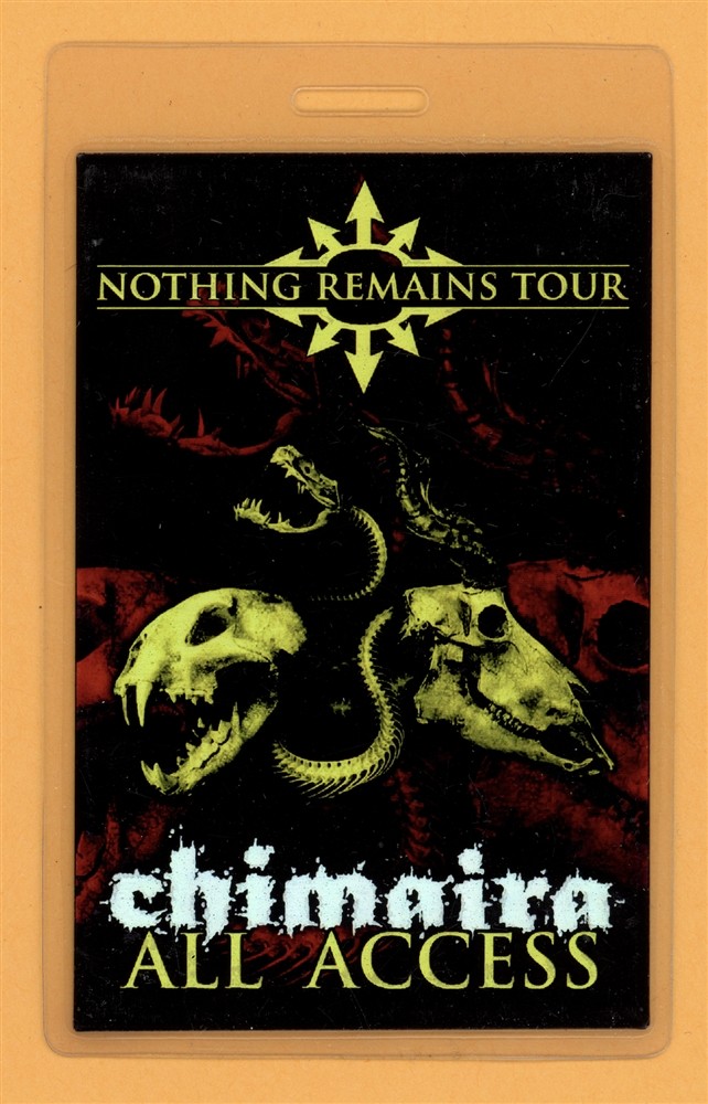 Chimaira 2005 Nothing Remains Tour All Access Laminated Backstage Pass