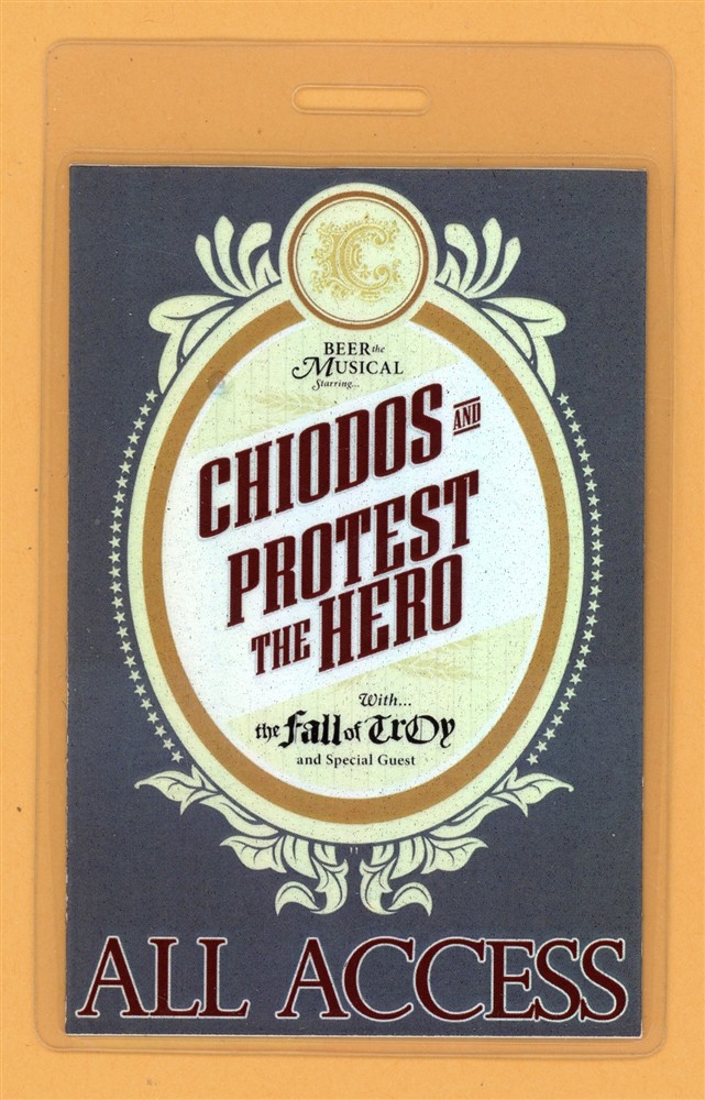 Chiodos and Protest The Hero 2008 Tour All Access Laminated Backstage Pass