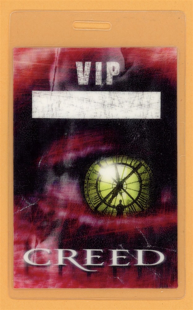 Creed 2002 Weathered Tour VIP Laminated Backstage Pass