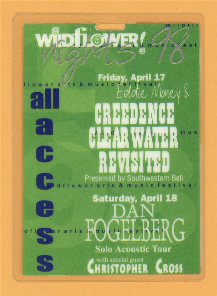 Creedence Clearwater Revisited 1998 Eddie Money AA Laminated Backstage Pass