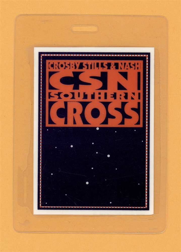 Crosby Still & Nash 1991 Southern Cross Tour Laminated Backstage Pass