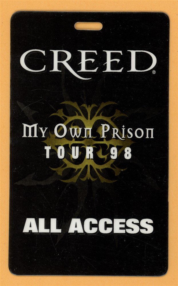 Creed 1998 My Own Prison Tour All Access Laminated Backstage Pass