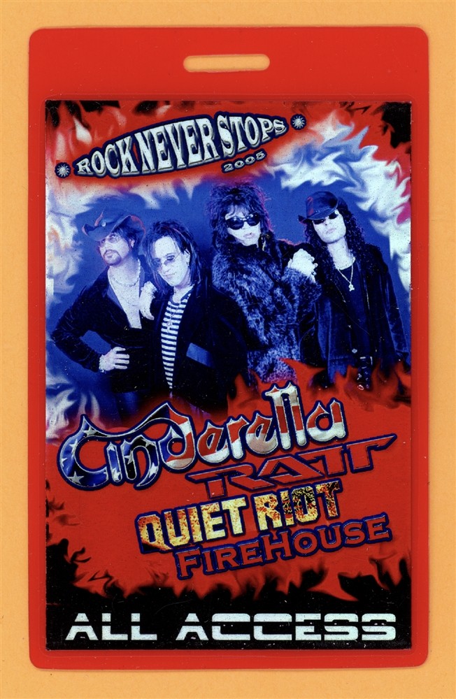Cinderella 2005 RATT Quiet Riot Firehouse Tour AA Laminated Backstage Pass