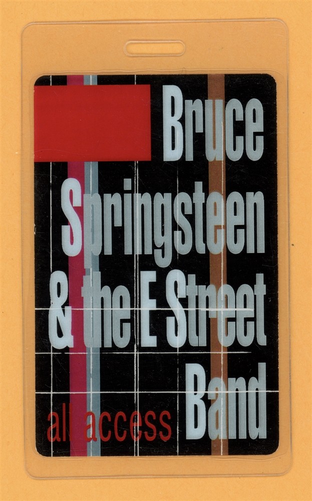 Bruce Springsteen 1999 Concert Tour All Access Laminated Backstage Pass
