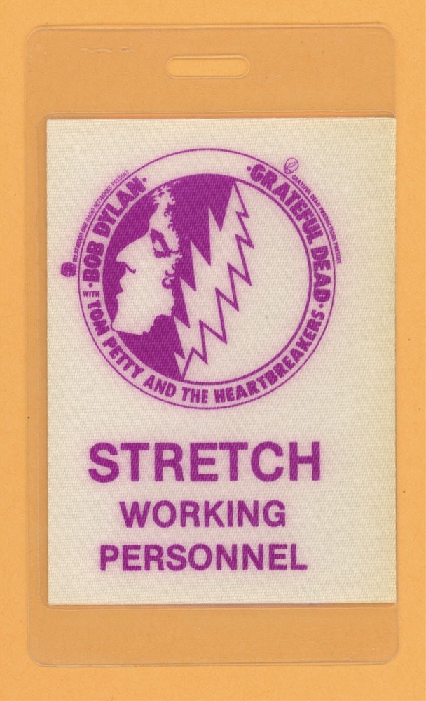 Bob Dylan 1986 Tom Petty Grateful Dead Tour Laminated Backstage Pass