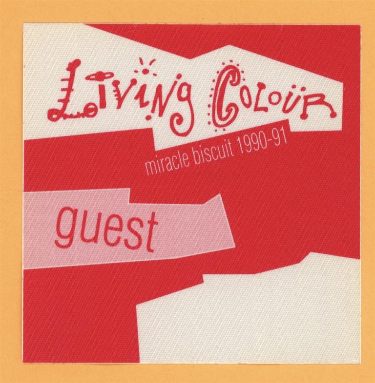 Living Colour 1990 Miracle Biscuit Concert Tour GUEST Backstage Pass