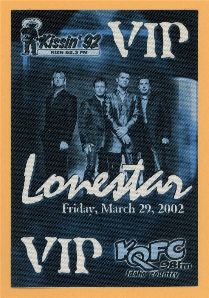 Lonestar 2002 Concert Tour VIP Backstage Pass
