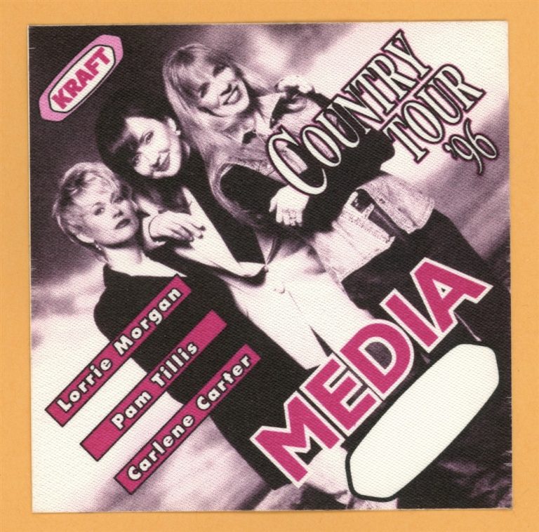 Lorrie Morgan 1996 Pam Tillis & Carlene Carter Concert Tour MEDIA Backstage Pass