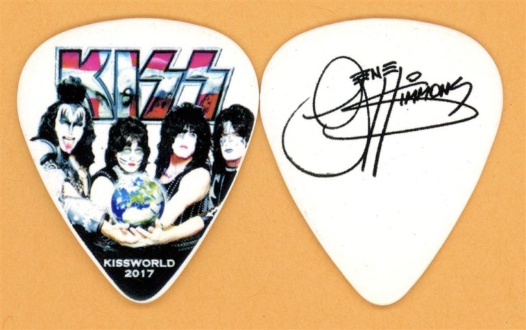 KISS Gene Simmons Denmark Flag Vintage Guitar Pick - 2017 KISSWORLD Tour